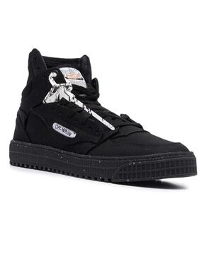 Off-White 3.0 OFF COURT Black High-Top Sneakers with White Arrow Logo
